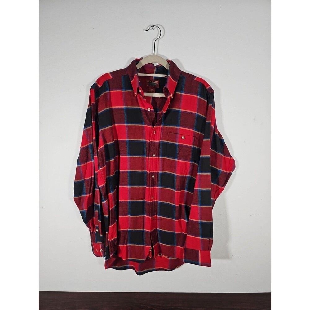 Vtg High Sierra Plaid Red Blue Flannel Men’s Medium